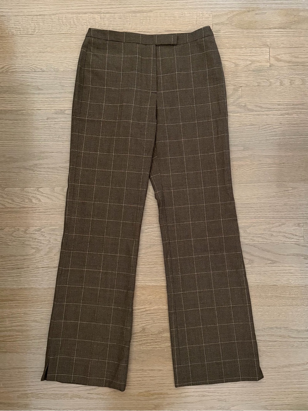BCBGMaxazria Wool Blend Windowpane Plaid Trousers